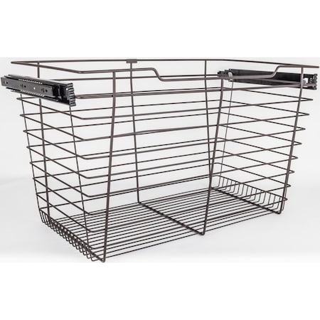 Hardware Resources Dark Bronze Closet Pullout Basket with Slides 14"Dx29"Wx17"H POB1-142917ORB